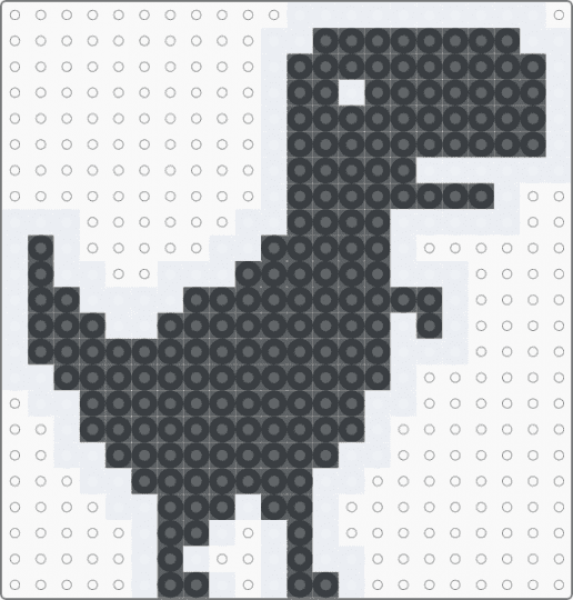 Dinosaur Game Perler - google,chrome,internet,browser,black,white,dinosaur,8bit