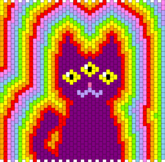 Auramaxxing cat - psychedelic,panel,animal,colorful,pink,cotdraverculture,cat,animals,trippy,rainbow