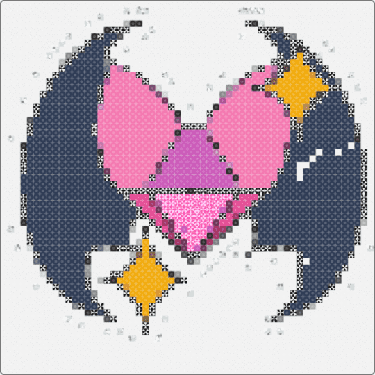 Rogue the bat logo - white,purple,pink