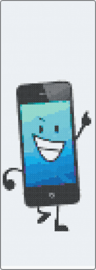 MePhone4 - blue, character, gray, inanimateinsanity, light blue, mephone4, objectshow, osc, white