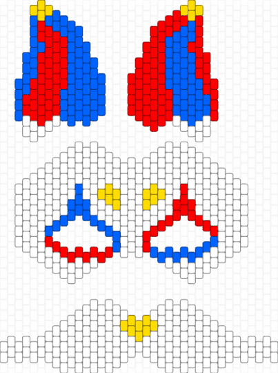 Pomni Dog Mask (CREDITS TO CIRCUS KANDI!) - white,blue,red