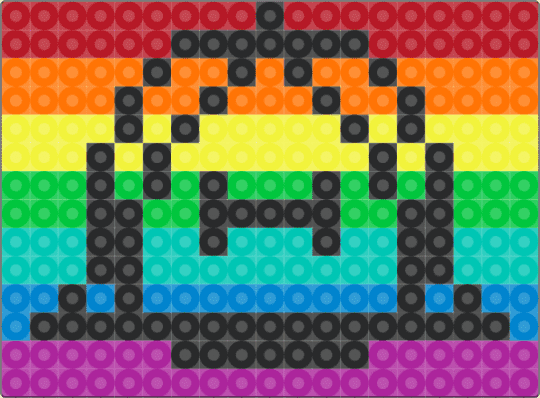 Rainbow Therian Keychain!! - red,pink,colorful