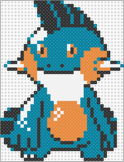 Marshtomp (Gen II Style) - teal,orange,pokemon,marshtomp,hoenn,gba,simple,blue,mudkip