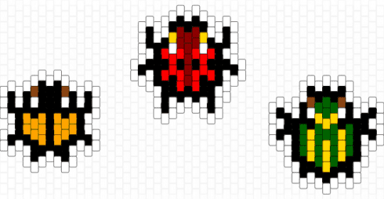 Bugs edit - white,red,green