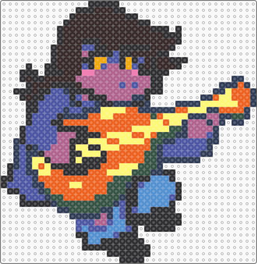SUSIE GUITAR - purple,orange,brown