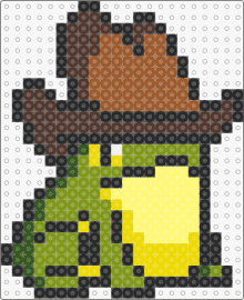 Cowboy Frog SMOL - animal,frog,cowboy,hat,whimsical,quirky,rustic,green