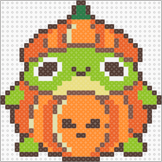 Pumpkin Frog - frog,costume,animal,amphibian,autumn,spooky,halloween,holiday,brown,orange,green,pumpkin,cute