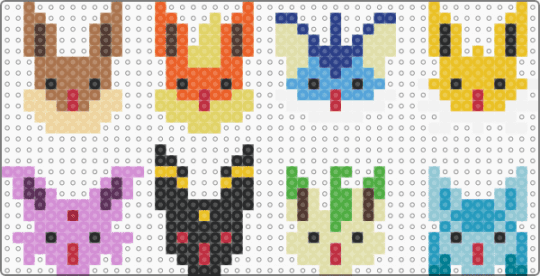 Derp Eeeevs - yellow,orange,pink,colorful,eevee,flareon,vaporeon,jolteon,espeon,umbreon,leafeon,glaceon