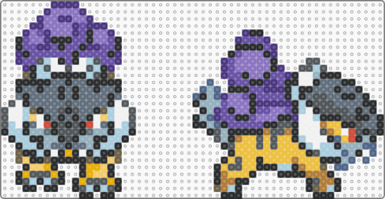 HGSS Raikou Sprite (Front+Side) - purple,gray,light blue,colorful,raikou,pokemon,pkmn,hgss,heartgold,soulsilver