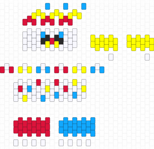 MINI 3D Clown Pattern - Primary Colors - red,yellow,3d,mini,clown,primary,blue