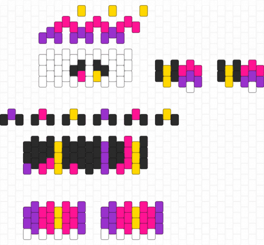 MINI 3D Clown Pattern - Music Beats (sunset colors) - 