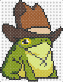 Cowboy Frog - animal,frog,cowboy,hat,western,sheriff,green,brown