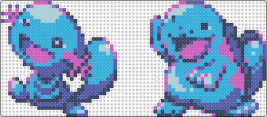 Wooper + Quagsire Small - wooper,quagsire,video game,gaming,character,evolution,pokemon,purple,light blue,pkmn,small,mini,chibi