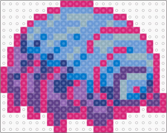 Cutie Patootie Tardigrade - pink,light blue,tardigrade,neon,water bear,moss piglet