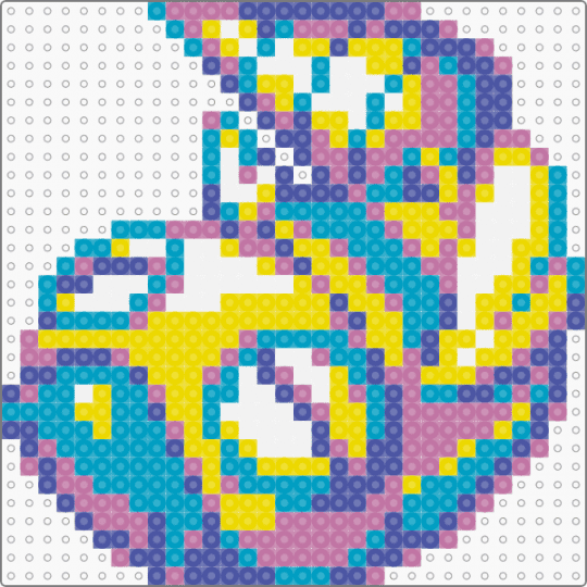Dunsparce Small - pink,light blue,yellow,dunsparce,pokemon,pkmn,small,mini,chibi