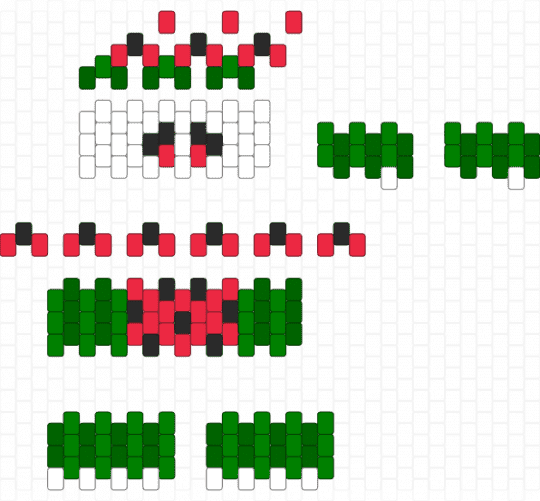 MINI 3D Clown Pattern - Watermelon - green,red,3d,mini,clown,pattern,fruit,watermelon
