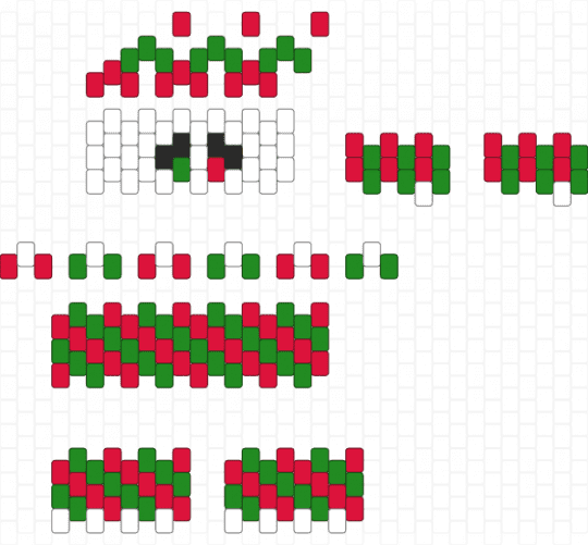 MINI 3D Clown Pattern - Christmas Stripes - red,green,3d,mini,clown,pattern,christmas,stripe