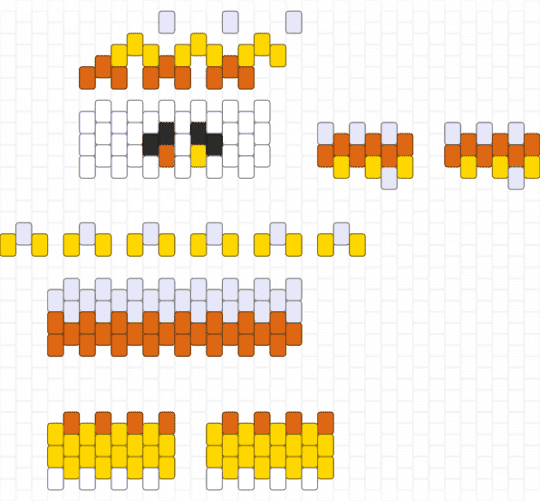 MINI 3D Clown Pattern - Candy Corn - orange,yellow,3d,mini,clown,pattern,candy corn,candy,halloween
