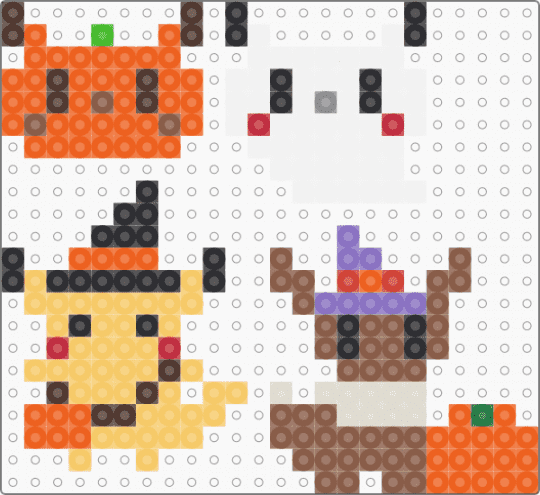 MINI Halloween PKMN - tan,orange,yellow,halloween,pokemon,pkmn,pikachu,eevee,pumpkin,tiny
