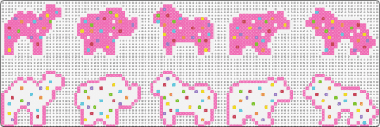 Circus Animal Cookies (y2k) - white,pink,y2k,circus,animal,cookies