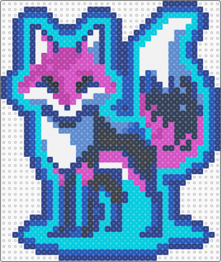 Cosmic Fox - animal,galaxy,scifi,blue,light blue,cosmic,fox,neon,glow,space