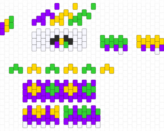 MINI 3D Clown Pattern - Mardi Gras - purple,3d,mini,clown,mardi,gras,mardi gras,new orleans,pattern
