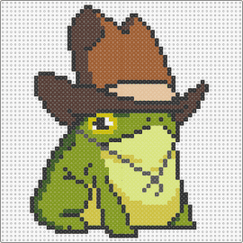 Cowboy Frog - animal,frog,cowboy,hat,western,sheriff,green,brown