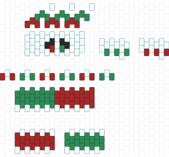 MINI 3D Clown Pattern - CHRISTMAS - green,red,3d,mini,clown,pattern,christmas,white