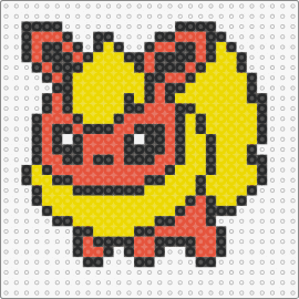Smol Flareon - gpt this fuse bead pattern showcases smol flareon,the fiery evolution of eevee from the world of pokemon. it's an ideal project for fans to capture the vibrant spirit and warmth that flareon represent