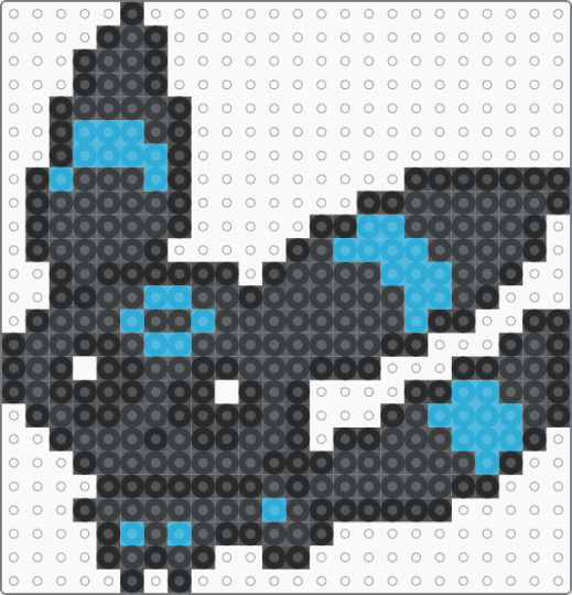 Babie Derp Umbum SHINY - black,light blue,derp,chibi,babie,baby,pokemon,pkmn,umbreon