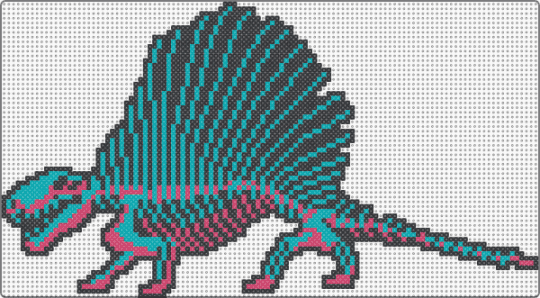 Dimetrodon Skeleton - teal,pink,dimetrodon,dino,dinosaur,skeleton,bone,bones