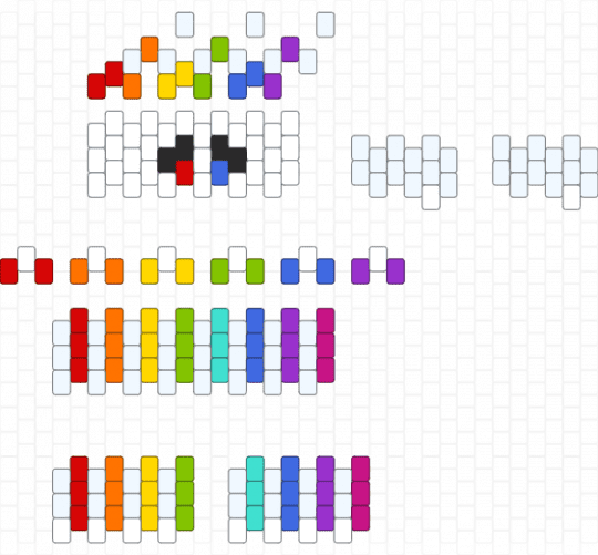 MINI 3D Clown Pattern - Rainbow - white,orange,green,purple,colorful,3d,mini,clown,rainbow