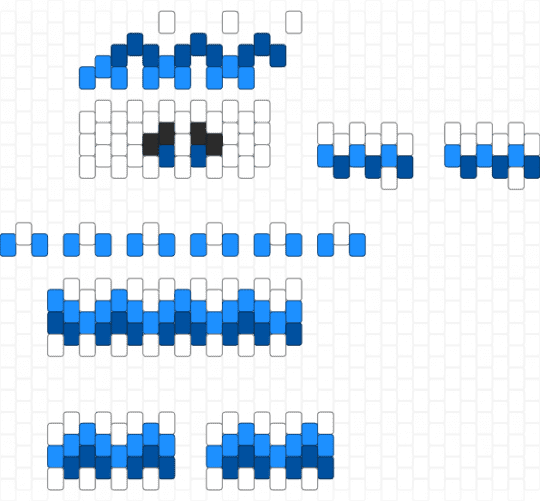 MINI 3D Clown Pattern - Delft Pottery Pattern 3 - 3d, blue, clown, delft, light blue, mini, pottery, white