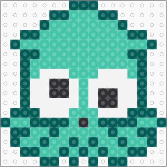 Smol Derp Squid - gray,teal,squid,derp,cute,mini,tiny