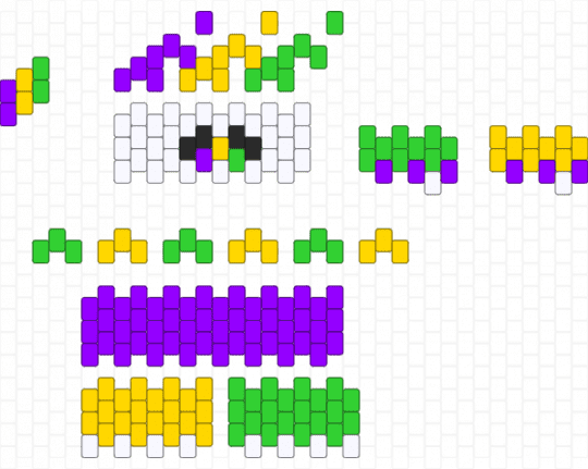 MINI 3D Clown Pattern - Mardi Gras 2 - purple,3d,mini,clown,mardi,gras,mardi gras,new orleans,pattern