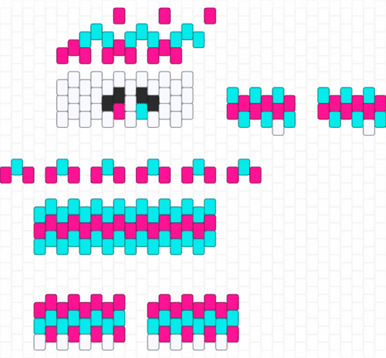 MINI 3D Clown Pattern - PinkCyan - light blue,pink,3d,mini,clown,cyan,blue