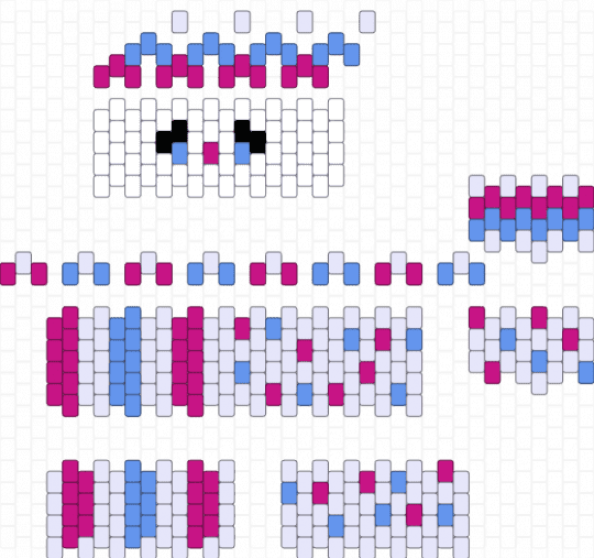 Clown Pattern - Random - white,light blue,pink,clown,3d,pattern,pastel