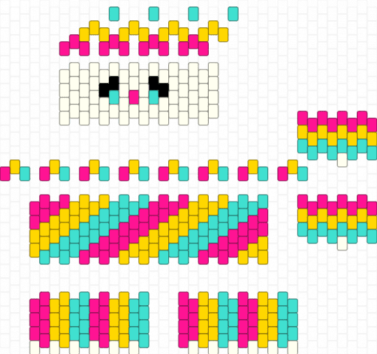 Clown Pattern 3 - yellow,light blue,pink,clown,3d,cyan,pattern