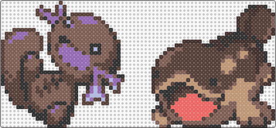 Paldean Wooper and Clodsire - tan,brown,paldea,paldean,wooper,clodsire,pokemon,pkmn,small,chibi