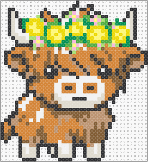 Highland Cow with Flowers - cow,animal,flower crown,highland cow,flower,mammal,nature