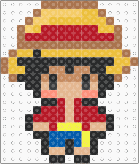 Luffy - red,yellow,tan
