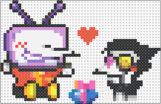 Spamtenna & pipis - white,pink,brown,blue,orange,colorful,deltarune,spamton,tenna,pipis,spamtenna