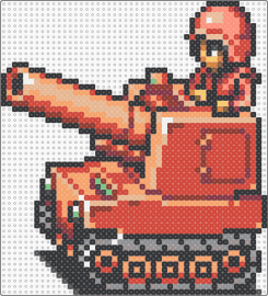 AW2 Orange Star Artillery - artillery,tank,advance wars,soldier,video game,gameboy,character,army,red,orange