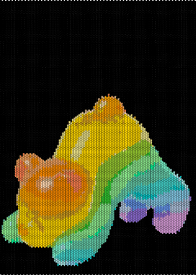 Rainbow bent bear - bear,teddy,yoga,animal,black,orange,yellow,light blue,colorful