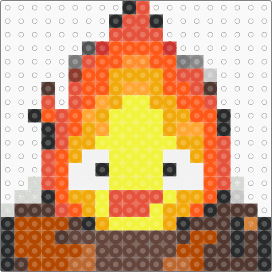 Calcifer 20x20 - red,orange,brown,yellow,calcifer