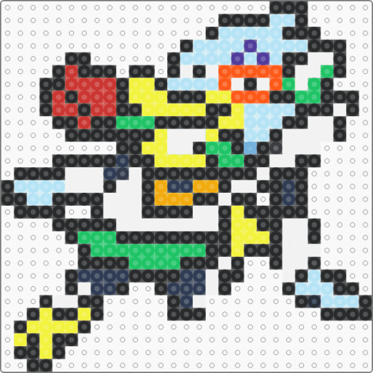 Berdly Rose Downscaled - black,light blue,yellow,green,deltarune,berdly