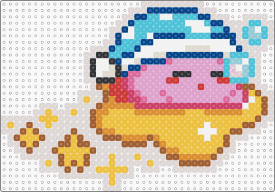 Sleepy Kirby - beige,pink,yellow