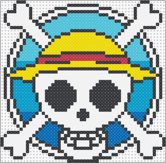 One Piece Logo - white,light blue,yellow,one piece,straw hat,pirates,luffy,skull