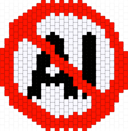ANTI AI LOGO - red,white,antiai,anti ai,human