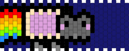 nyan cat! - gray,pink,purple,cotdrainbows,nyancat,scenecore,kidcore,neon,kawaii,poptart